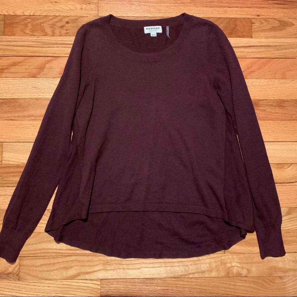 Repeat Burgundy High-Low Sweater